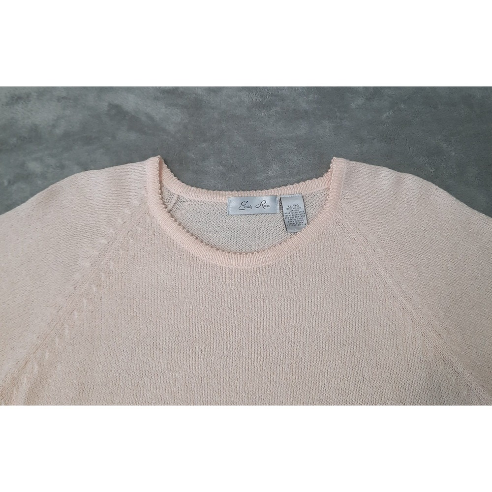 Vintage 90s Sweater Pink Womens Large Cottagecore Academia Old Money Grandmacore - Picture 2 of 9